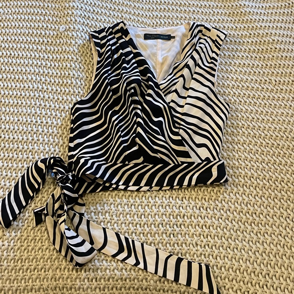 Revolve zebra wrap top